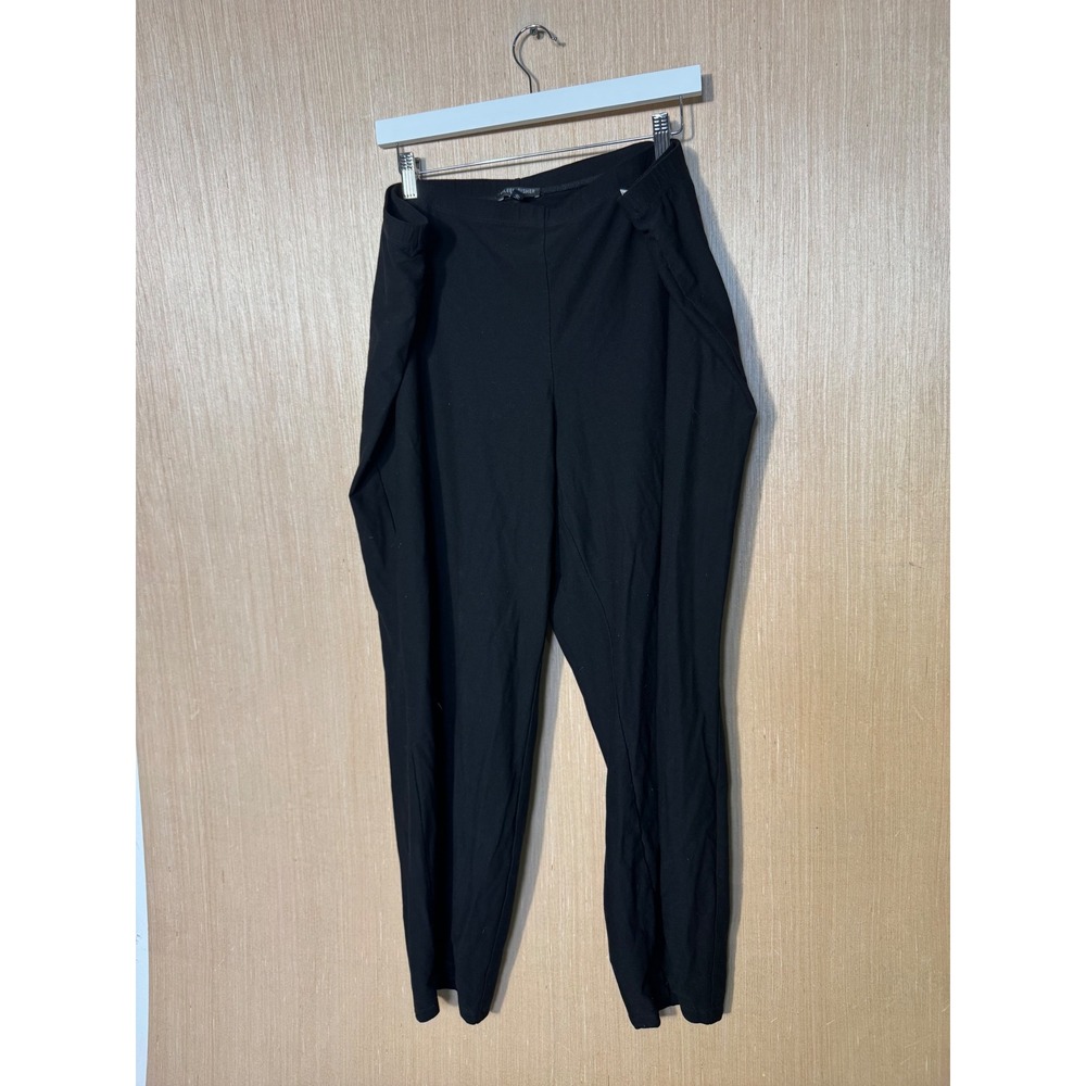Eileen Fisher Woman Black Stretch Jersey Slim Ankle Pants Plus Size 3X High Rise
